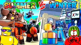 TEAM SUMMER VS TEAM WINTER In Toilet Tower Defense