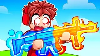 Using ELEMENTAL GUNS in Roblox Rivals!