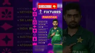 Match fixtures for Pakistan in ODI cricket World Cup 2023 