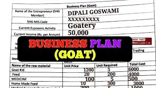 Business Plan(Goat).Mukhyamantri Mahila Udyamita Abhiyaan Business Plan.মুখ্যমন্ত্ৰীৰ মহিলা উদ্যমিতা