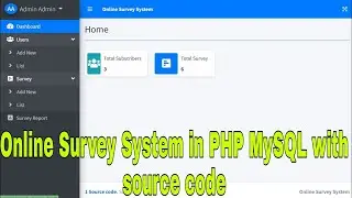 Online Survey System in PHP MySQL with source code