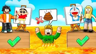 DRAW or DIE in LAVA Challenge in Roblox !!!