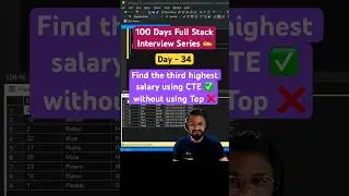 #day34 - How to find the third highest salary without using Top #coding #sql #sqlserver