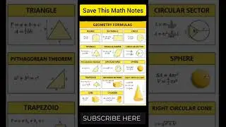 Geometry Formulas Save This Math Notes 