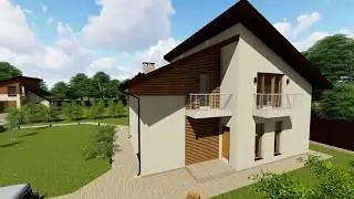 Дом с разноуровневой кровлей и современный шале