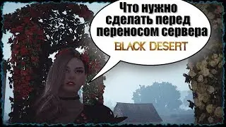 Black Desert что нужно сделать перед переносом сервера