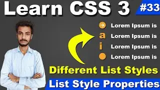 CSS List Style Properties, how to apply images in HTML CSS Bullet List, CSS Tutorial for beginners