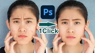 how to get rid of acne in Photoshop |  one click by SADESIGN