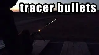 Kalashnikov machine gun tracer bullets // Стрельба из пулемета Калашникова трассирующими пулями