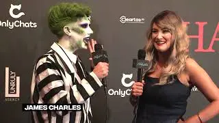 James Charles Gets Spooky & Glam: Exclusive Hollywire Interview in Beetlejuice Halloween Look