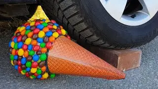 Crushing Crunchy & Soft Things by Car! EXPERIMENT CAR VS M&M ICECREAM TOY | Top Experiments in 4k