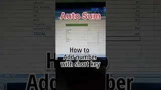 Auto sum in excel /How to add number with short -key/ #ytshorts #youtube  @sajidnagori583