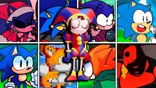 Digitalizing but Different Sonic Characters Sings 🐱(The Amazing Digital Circus) - FNF Cover