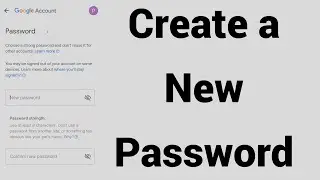 Google Account | create a new password