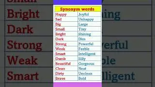 Synonym words in English 🔥