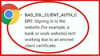 How to fix bad ssl client auth cert error in google chrome