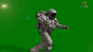 Happy Astronaut Dancing Green Screen HD