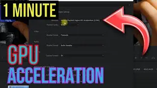 ADOBE PREMIERE PRO 2020 | HOW TO ENABLE GPU ACCELERATION | 1 MINUTE