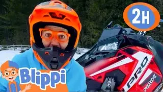 Blippis Red Snowmobile is SUPER FAST! | 2 HOURS OF BLIPPI CHRISTMAS VIDEOS!