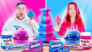 24 Часа ЕДА ОДНОГО ЦВЕТА! РОЗОВАЯ еда или ГОЛУБАЯ ЧЕЛЛЕНДЖ / FOOD CHALLENGE