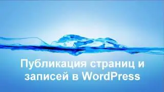 Урок #2  Публикация страниц и записей в Wordpress