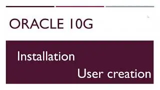 How to create user in oracle 10g | SANA LECTURES