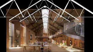 Sketchup architecture detail modeling the intricate cable truss, the Ellison Institute of Technology