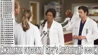 Анатомия страсти / Greys Anatomy 16 сезон 1,2,3,4,5,6,7,8,9,10,11,12,13,14-22 серия / сюжет, анонс