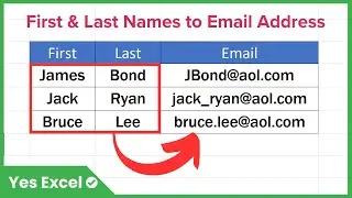 Create Email Address from First and Last Names in Excel