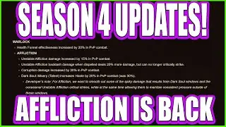 Affliction Warlock Buffs & Warlock Changes - Shadowlands Season 4 Class Changes - IS AFFLI BACK?