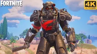 Black Knight T-60 Power Armor Showcase Gameplay - Fortnite Chapter 5 Season 3 (4K 60FPS)