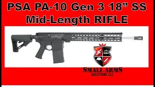 PSA PA-10 Gen 3 18” SS Mid-Length Rifle