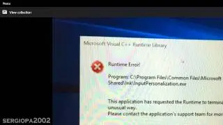 Windows 10 InputPersonalization.exe Runtime Error en tabletas.