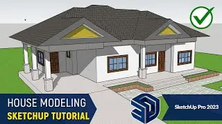 ✅ How to Design, Build or Create a House in SketchUp Pro 2024 (3 Bedroom House)