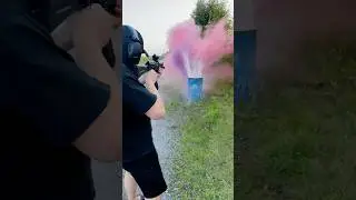 Стрельба из TG2 по бочке с водой 