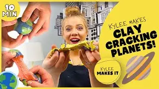 Kylee Makes Clay Cracking Planets! | Make Your Own Solar System Fidgets! Planet Project for Kids