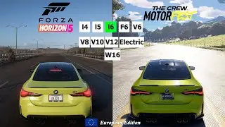 Forza Horizon 5 vs The Crew Motorfest | Cars Engine Sound Direct Comparison | Different Engine Types