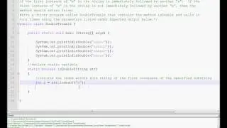 Exercise 4 Week 3 - Java Tutorials DoubleTrouble-IndexOf isDouble equals method - Static Variable