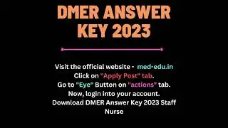 DMER ANSWER KEY 2023 | #dmer | #dmer_haryana| #shorts