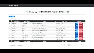 PHP CRUD without Refresh using Ajax and DataTables Tutorial