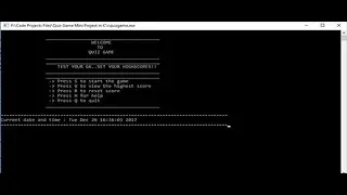 QUIZ GAME IN C PROGRAMMING WITH SOURCE CODE