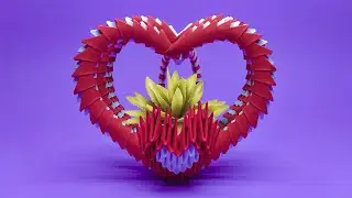 How to make a 3D origami Heart Frame