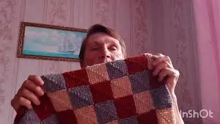 Как увеличить коврик связаный из квадратиков, по просьбе подписчиц.