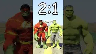 FLASH HULK vs GREEN HULK in GTA 5! (BATTLES) 