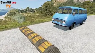 Cars vs Massive Speed Bumps & Potholes #34 - BeamNG.drive | BeamNG-Cars TV live 9