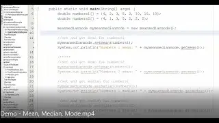 JAVA - Lesson #85 - Mean, Median, Mode