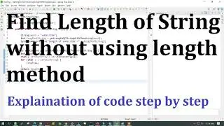Find the length of string without using length method in java
