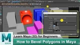 How To Bevel Polygons In Maya 2018 | Learn Maya 3d Animation For Beginners Tutorials #74