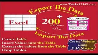 Export And Import The Data From Excel To SQL And Create Website Using VBA Macros || SQL Queries