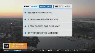 Beautiful Wednesday ahead; clear sunny skies and warm temperatures continue